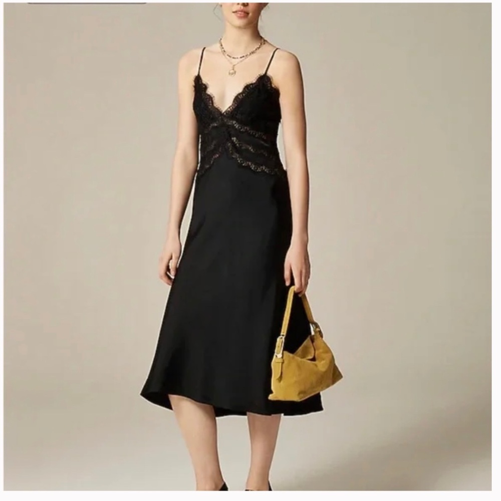 J. Crew Collection Lace Slip Dress,  Black,  Sz. 4.  **NWT**